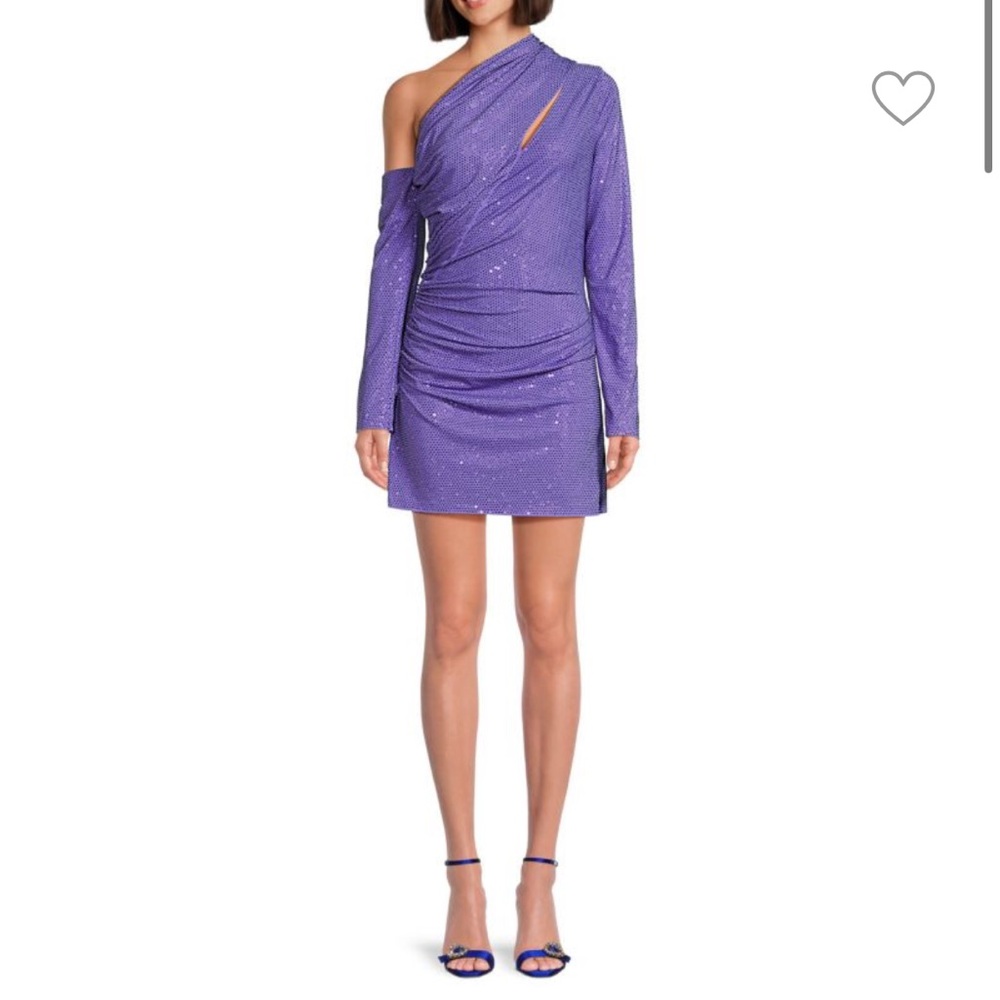 CULT GAIA Nicole Embellished Cold Shoulder Mini Dress (Purple) (sparkly)